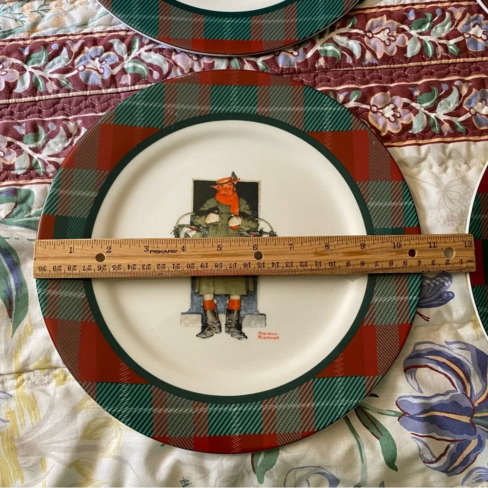 Norman Rockwell Holliday Collection The Saturday Evening Post 3 Dinner Plates